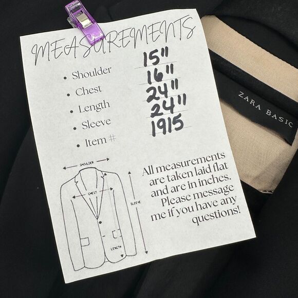 Zara Womens Blazer Size 2 Black One Button Office Career Corporate Minimalist - Picture 3 of 10